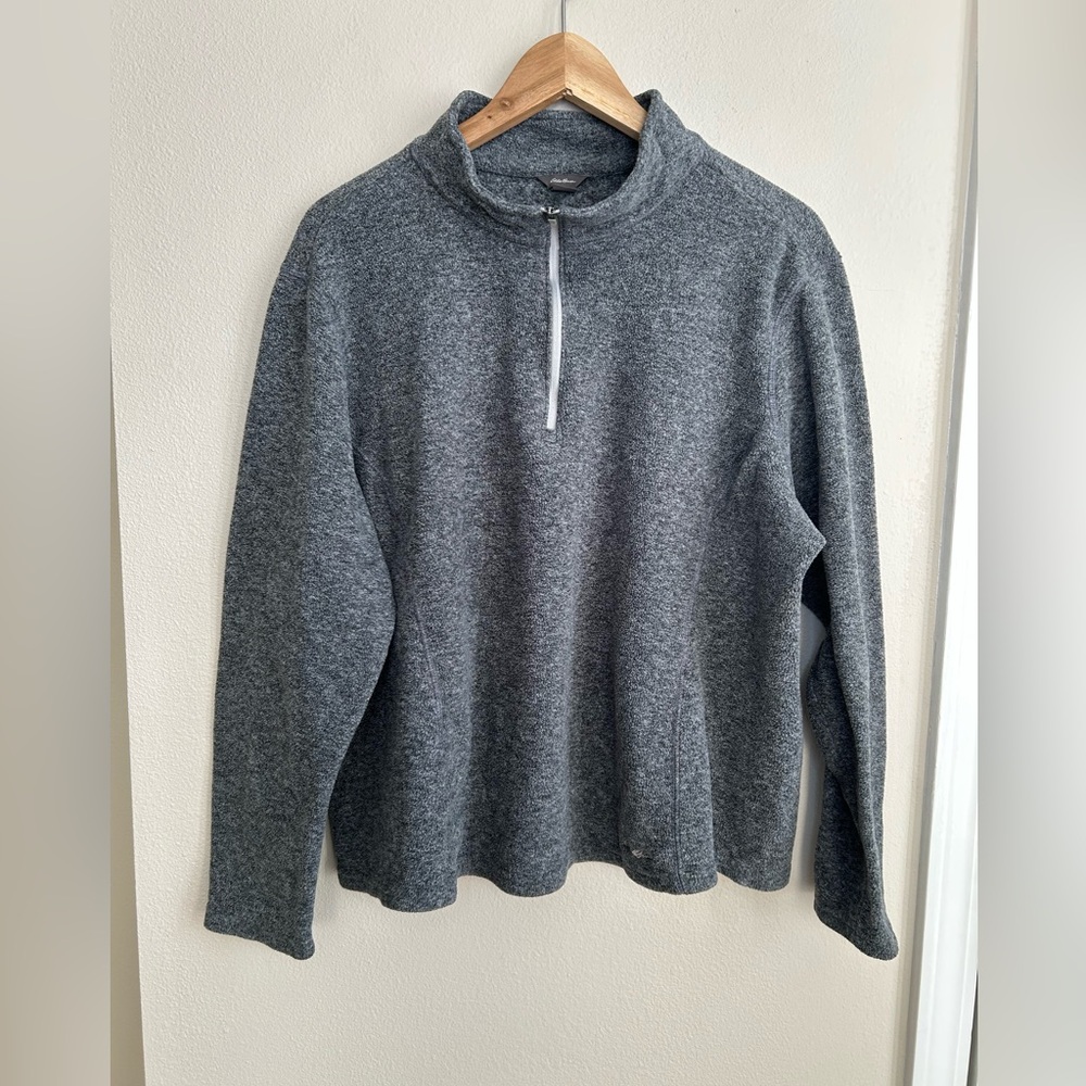 Eddie Bauer Women’s Grey Fleece Quarter Zip Size 2XL